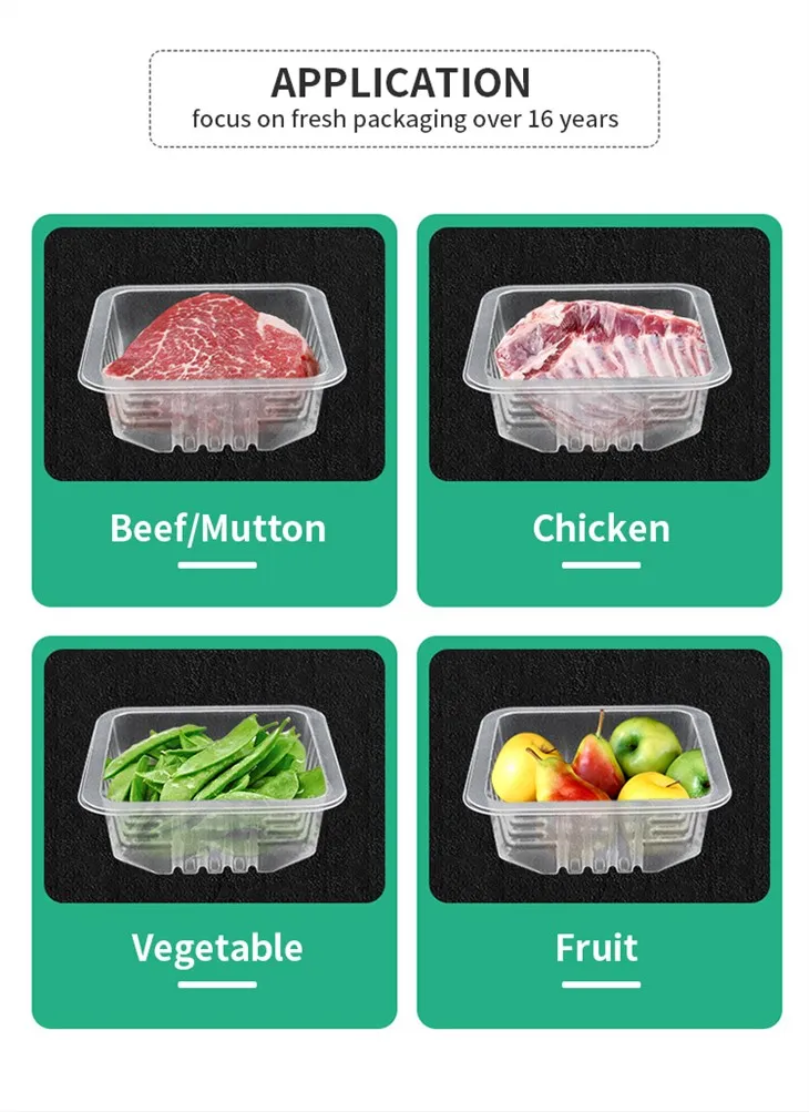 Modified Atmospheric Packing Food Tray PP Black Film